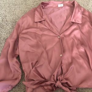 Aritzia Wilfred Silk Tie Blouse